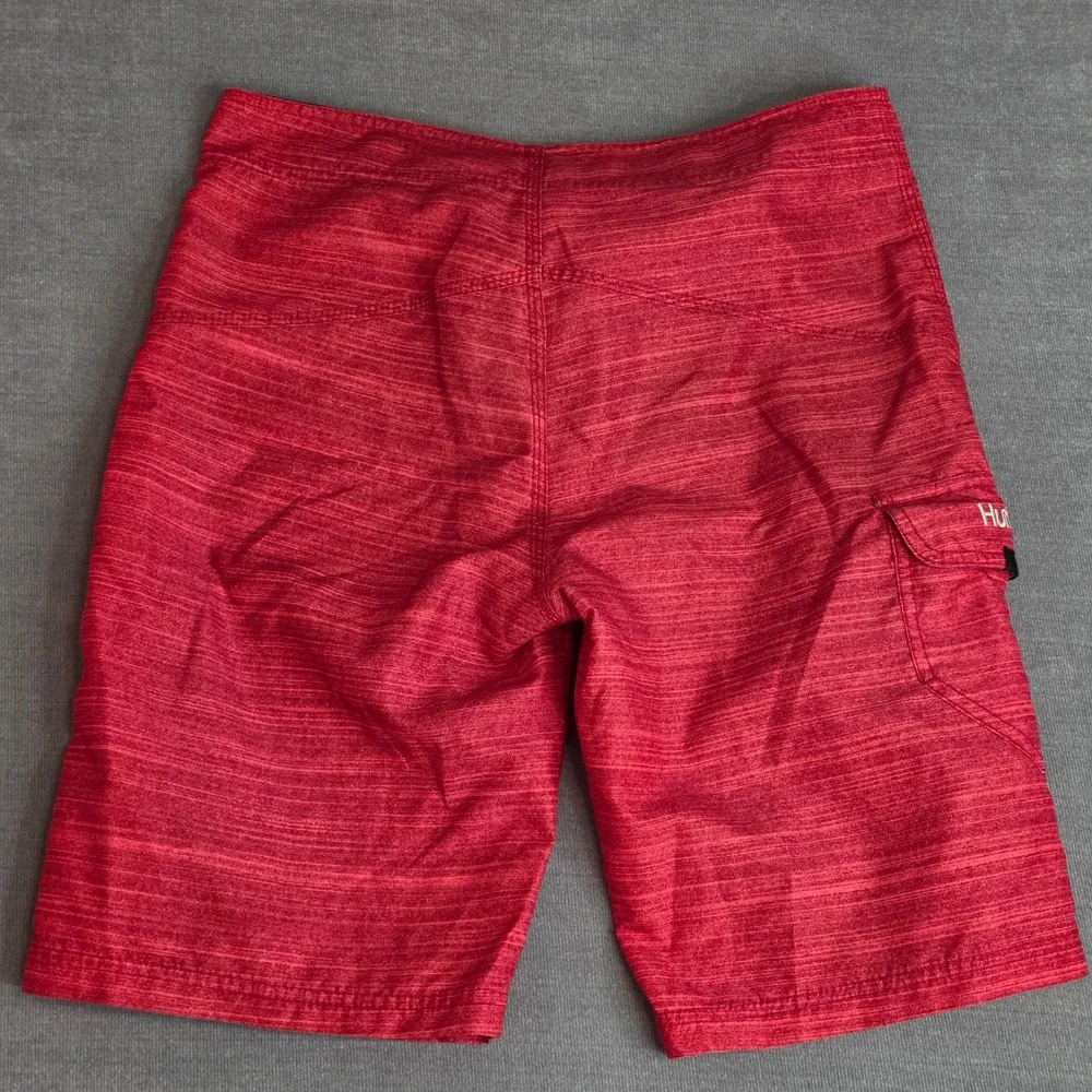 Hurley Board Shorts Mens 32 Red Phantom Stretch Cargo Swim Trunks Surfwear